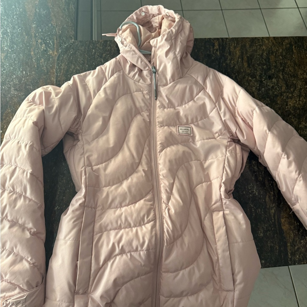Billabong Pink Quilted Hooded Jacket